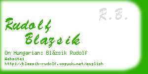 rudolf blazsik business card